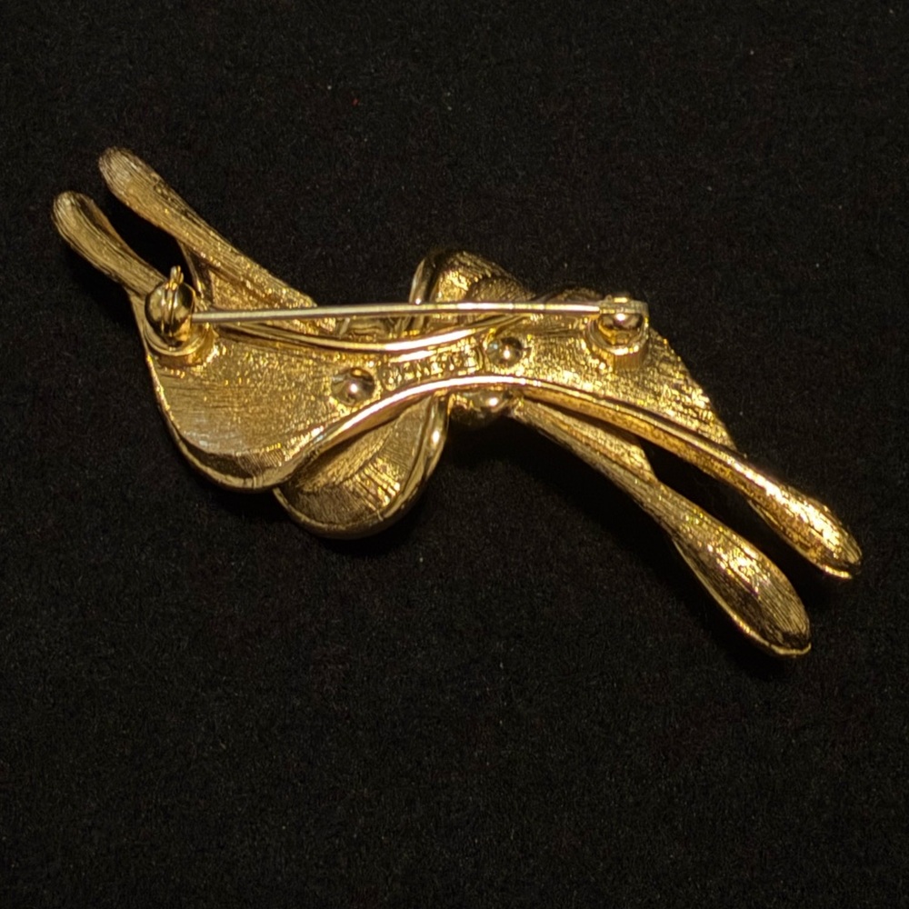 Monet Gold Wave Clip-On Earrings - Picture 4 of 5